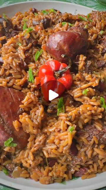 Rice And Beans Recipe Caribbean, Carribean Chicken Stew, Pelau Recipe Trinidad, Trinidad Pelau, Pigeon Peas And Rice Caribbean, Chicken Pelau, Stewed Fish Carribean, Trinidad Chicken Pelau, Boiled Plantains