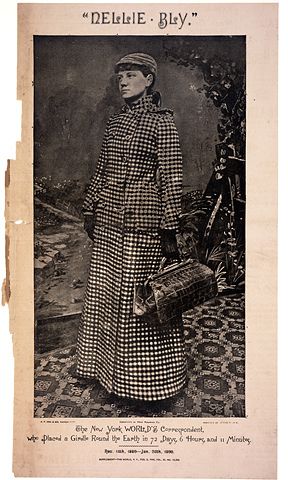 Historic Newspapers~  The World dated 02/02/1890 -- New York World correspondent Nellie Bly circled the globe in record time: 72 days, 6 hours and 11 minutes. The trip, sponsored and arranged by the young female reporter's newspaper, retraced the journey of fictional character Phileas Fogg in Jules Verne's book "Around the World in Eighty Days." On exhibit in the News Corporation News History Gallery at the Newseum.  Newseum collection  Photo credit: Newseum collection Female Sherlock Holmes, Jules Verne Books, Phileas Fogg, Nellie Bly, American Female, Historical Newspaper, Historical People, Interesting History, Us History