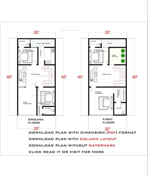 ✅✅✅✅DOWNLOAD PLAN PDF FORMAT 🆑🆑🆑CLICK READ IT OR VISIT TO DOWNLOAD #infintyraystudioplans #pinterest #floorplans #houseplans #3dplan 20 X 40 Floor Plans, 800 Sq Ft House Plans, 800 Sqft House, House Plan 3d, 800 Sq Ft House, 20x40 House Plans, Living Hall, Duplex House Plans, Simple House Plans