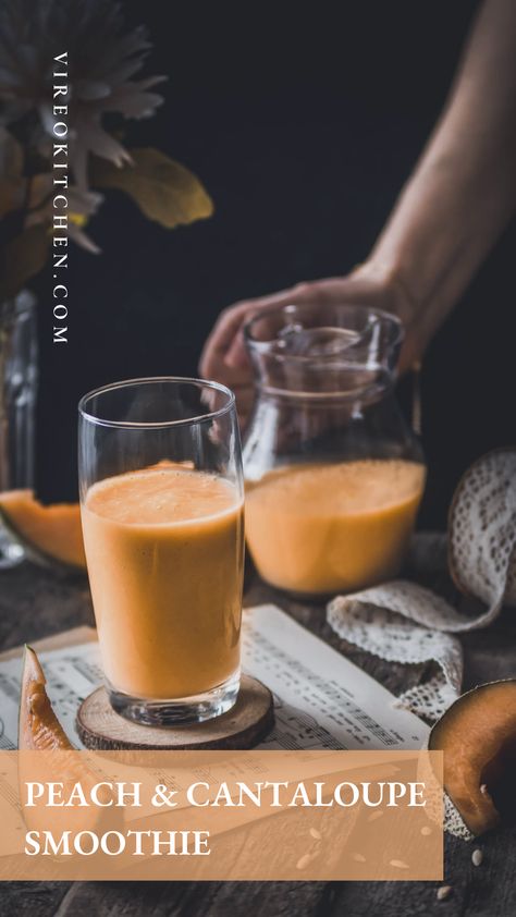 peach and cantaloupe smoothie Cantaloupe Juice, Cantaloupe Smoothie, Peach Smoothie Recipes, Melon Smoothie, Healthy Breakfast Idea, Peach Smoothie, High Protein Smoothies, A Healthy Breakfast, Frozen Fruits