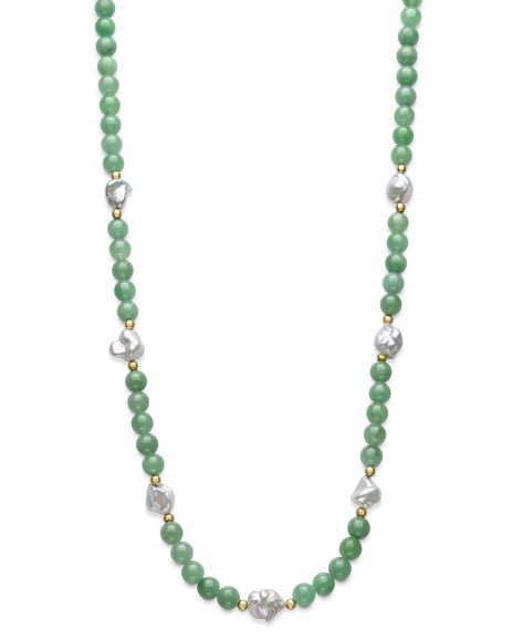 Green Beaded Necklace, Pearl Jewelry Necklace, Beaded Bracelet Patterns, Freshwater Pearl Necklace, Pearl Strands, Freshwater Cultured Pearls, Freshwater Pearl Necklaces, Vibrant Green, Green Jade