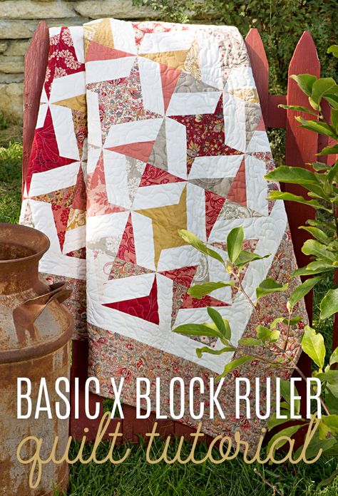 Make a Basic X Block Ruler Quilt with Jenny Doan of MSQC! Unique Quilt Patterns, Jenny Doan Tutorials, Block Quilt Ideas, Msqc Tutorials, Missouri Quilt Tutorials, Quilt Rulers, Missouri Star Quilt Company Tutorials, Missouri Star Quilt Tutorials, Quilt Videos