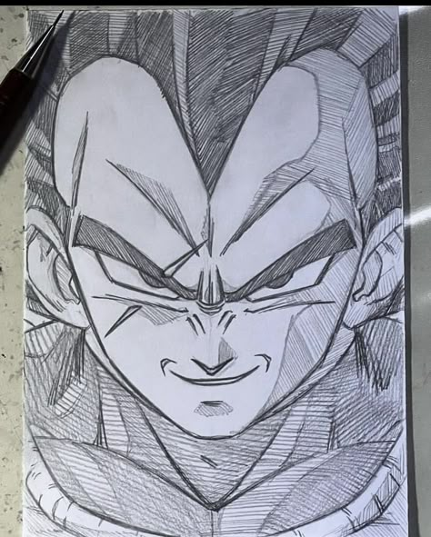 Vegeta Drawing Sketch, Vegeta Drawings, Vegeta Drawing, Zoro Drawing, Pokemon Journeys, Dbz Drawings, Doddle Art, Skateboard Art Design, Naruto Sketch Drawing