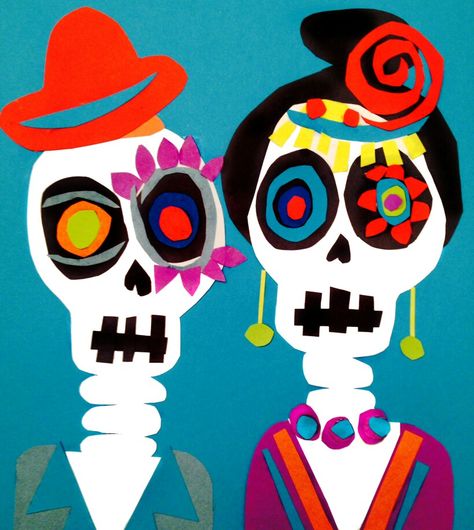 Frida Kahlo Artwork, Classe D'art, Halloween Art Projects, Frida And Diego, Frida Art, Fall Art Projects, Day Of The Dead Art, Carte Halloween, 4th Grade Art