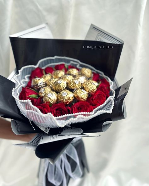 Rose and ferrero bouquet 😍 #rumi#rumiaesthetic#shiroor#shiroorcreation #reel#viral#ferrero#trending #rose#rosebouquet Ferrero Bouquet, Rumi, Quick Saves