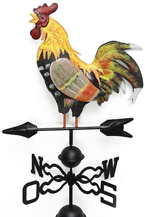 Amazon.com : w5bhj88 Weather Vane with Rooster Ornament, Cast Iron Wind Vane Weather Vane for Roofs Rooster Weathervane Garden Yard Patio Decor (as Shown) : Patio, Lawn & Garden Weathervane Tattoo, Tattoo Rooster, Rooster Ornament, Wind Vane, Weather Vanes, Shed Roof, Perfect Wedding Gift, Garden Yard, Garden Stakes