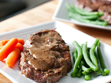 Ribeye Steak with Black Pepper Sauce I cooked a homely ribeye steak dinner with black pepper sauce on Valentine's Day. Our plate looks quite gourmet, but it only took me under 30 minutes to prepare and cook this meal, and I would say the result is really well worth the time & effort spent. Pepper Steak Sauce, Black Pepper Sauce Recipe, Black Pepper Steak, Pepper Sauce For Steak, Black Pepper Sauce, Recipes Steak, Pepper Steak Recipe, Pepper Sauce Recipe, Steak And Ale