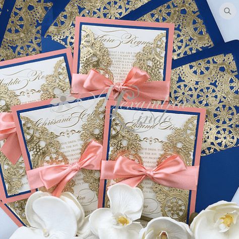 Wedding Invitations Royal Blue, Wedding Invitations Royal, Royal Blue Wedding Invitations, Gold Liner, Handmade Invitations, Bridesmaid Invitation, Pink Baby Shower Invitations, Luxury Invitation, Handmade Wedding Invitations