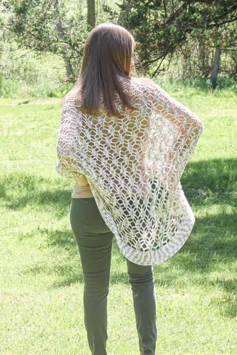 Crochet a Lacy Lightweight Spring Cardigan Easy Free Pattern - Life + Yarn Crochet Lace Shrug Free Pattern, Crochet Cocoon Pattern Free, Lacy Crochet Cardigan, Crochet Cocoon Pattern, Lace Cardigan Pattern, Crochet Kimono Cardigan, Lace Crochet Cardigan, Lacy Cardigan, Spring Cardigan