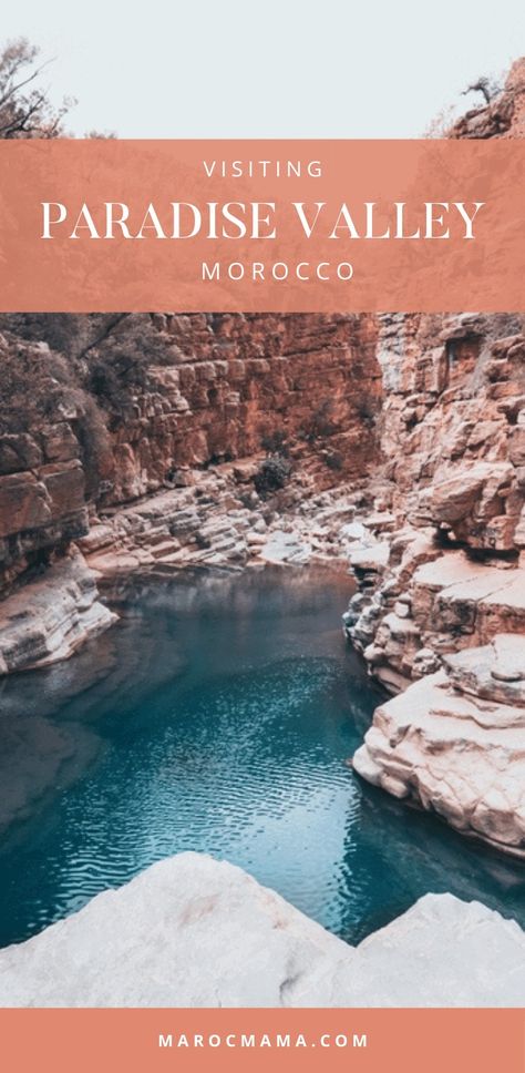 If you’re looking for a day trip outside of the city, Paradise Valley is perfection. Hiking this gorge is a fantastic way to get to know Morocco. Paradise Valley Morocco, Paradise Valley Agadir, Agadir Morocco, Beach Weather, Paradise Valley, Natural Pool, Rock Pools, Swimming Holes, Tropical Landscaping