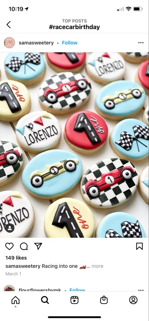 Retro 2 Fast Birthday, One Year Old Race Car Party, Fast One Cookies, 2 Fast Birthday Party Cake, Two Fast Cupcakes, Race Car Cookies Decorated, Two Fast Birthday Cookies, Race Car Birthday Cookies, Two Fast Cookies