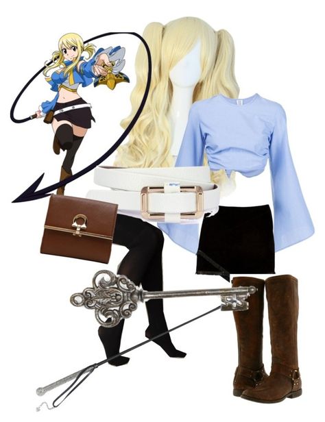 "Lucy Heartfilia inspired outfit." by sugarcube-701 on Polyvore featuring Rosie Assoulin, Maje, Hue, Frye, Salvatore Ferragamo and Agent Provocateur Fairy Tail Inspired Outfits, Lucy Heartfilia Outfits, Bedroom Things, Outfits Anime, Easy Cosplay, Ariana Grande Outfits, Character Inspired Outfits, Fandom Fashion, Lucy Heartfilia