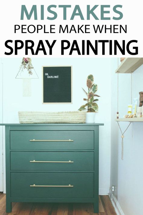 Whether you’ve used spray paint for years, you can easily fall victim to some of these most common spray paint mistakes that everyone makes. Paint Mistakes, Interior Paint Finishes, Spray Paint Wood, Best Spray Paint, Spray Paint Furniture, Spray Paint Projects, Painted Furniture Ideas, White Washed Furniture, Furniture Painting Tips