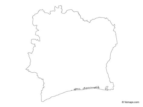 Outline Map of Ivory Coast Ivory Coast Tattoo Ideas, Map Vector, Ivory Coast, Tattoo Inspo, Tattoos And Piercings, Geography, Tatting, Tattoo Ideas, Piercings