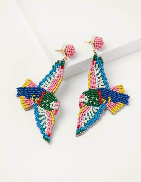 Beaded Bird, Textile Earrings, Felted Earrings, Diy Bead Embroidery, Felt Beads, Bird Beads, Bead Embroidery Jewelry, Bird Earrings, Embroidery Jewelry