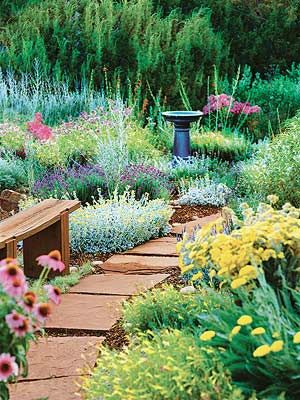 Tough-as-Nails Perennial Garden Plan at bhg.com:  Catmint  Lavender cotton  'Moonshine' yarrow  'Munstead' lavender  Penstemon  Phlox  Purple coneflower  Gotta love perennials with medicinal uses, like catmint and coneflower, for the edible #garden! Perennial Garden Plans, Garden Plan, Have Inspiration, Perennial Garden, Gorgeous Gardens, Decor Minimalist, Garden Cottage, Shade Garden, Garden Paths