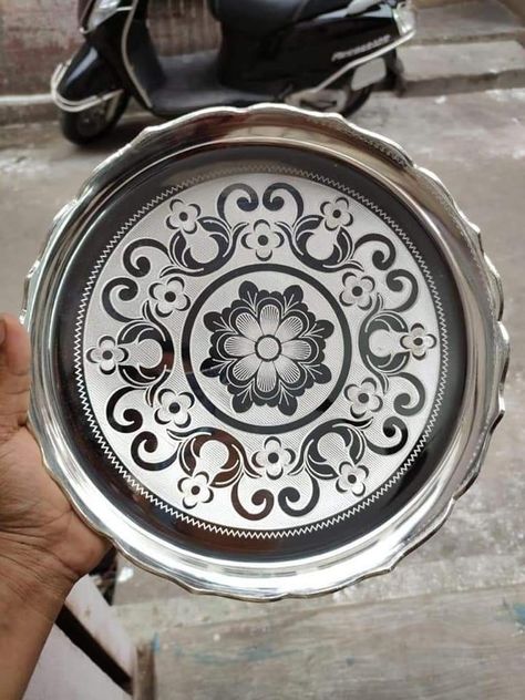 Silver Plates, Pooja Items, Silver Pooja Items, Navratri Images, Silver Items, Silver Bowl, Alphabet Coloring Pages, Alphabet Coloring, Silver Ornaments