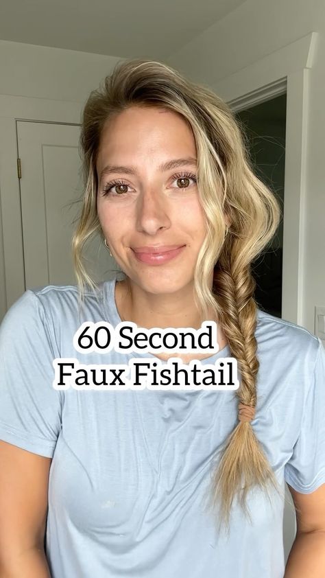 Lainey Ostrom | Here’s how to do this 4 strand side braid. Remember one side goes over and under and the other goes opposite, under and over! Let me know... | Instagram How To Braid Layered Hair, How To Do A Side Braid With Layers, Side Braid Loose Hair, Beaded Multi-strand Pearl Layered Necklace, Boho Side Braid Tutorial, Gold Multi-strand Pearl Layered Necklace, Ponytail Hairstyles Easy, Long Hair Ponytail, Updo Styles