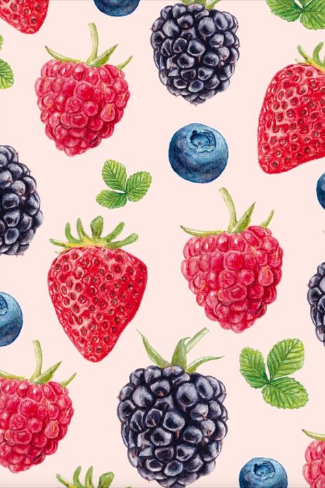 Berries Illustration, Bedroom Prints, Cool Wallpaper, Art