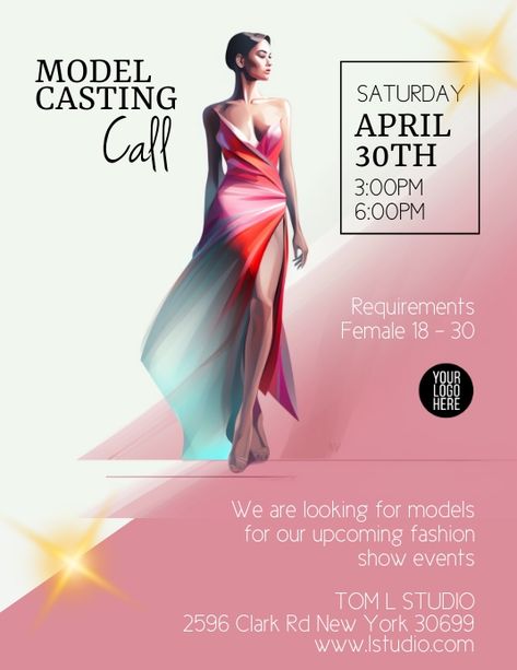 Fashion Show Poster Design Ideas, Fashion Show Flyer Design, Looking For Models Flyer, Model Casting Call, Fashion Show Flyer, Show Flyer, Frames Design Graphic, Fashion Show Poster, Frames Design