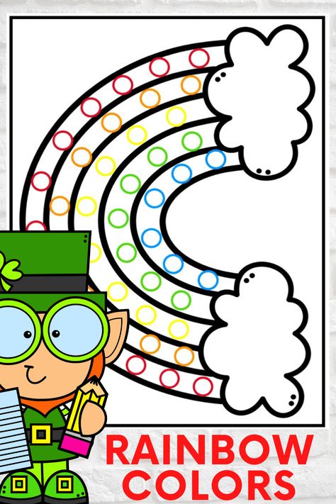 St Patrick Activities, Preschool Activities Ideas, St Patricks Toddler, Rainbow Activity, St Patricks Day Rainbow, One To One Correspondence, Preschool Spring, Rainbow Activities, March Crafts