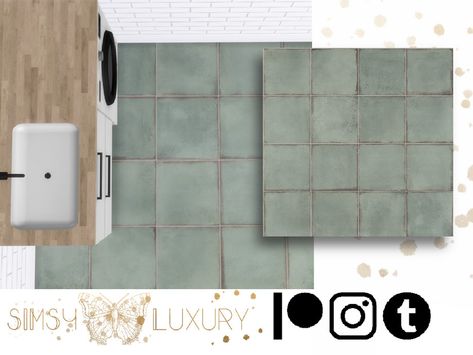 Wabi Sabi Wallpaper, Wabi Sabi Floor, Vintage Wall Tiles, White Wood Floors, White Tile Floor, Classic Tile, Oak Wood Floors, Green Flooring, Sims 4 Downloads