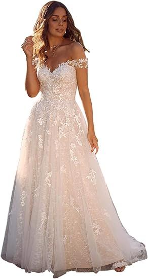 YMSHA Women's Beach Spaghetti Strap Wedding Dresses for Bride 2024 Boho Long Lace Bridal Gowns for Wedding YMS041 at Amazon Women’s Clothing store Gowns For Wedding, Bride 2024, Dresses For Bride, Spaghetti Strap Wedding Dress, Lace Bridal Gown, Lace Bridal, Womens Clothes, Vintage Elegant, Woman Beach