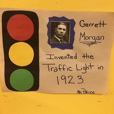 Garrett Morgan Stop Light Craft, Garret Morgan Activities For Kids, Traffic Light Activities Preschool, Garrett Morgan Preschool Activities, Traffic Light Craft, Mlk Crafts, Garrett Morgan, Black Month History, School Age Activities