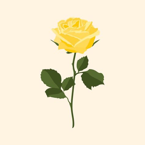 Colorful rose sticker, yellow flower, aesthetic design vector | premium image by rawpixel.com / Aew Yellow Rose Illustration, Yellow Roses Aesthetic, Yellow Flower Aesthetic, Rose Sticker, Rose Illustration, Bloom Blossom, Colorful Roses, Vector Flowers, Yellow Flower