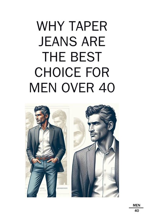 Discover why taper jeans are the best choice for men over 40 and elevate your style effortlessly. Our guide explores the flattering fit and timeless appeal of taper jeans, ensuring you'll look and feel your best. Click now to embrace the versatility and sophistication of taper jeans! #AgelessStyle #FashionAdvice #ClothingTips Tapered Jeans Men, Taper Jeans, Athletic Fit Jeans, Ageless Style, Jeans For Men, Tapered Jeans, Jeans Men, Best Jeans, Athletic Fits