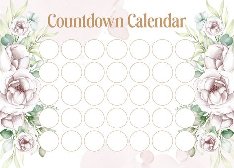 Countdown Calendar Template Printable Countdown Calendar, Countdown Calendar Printable, Blank Calendar Template, Blank Calendar, Sign Maker, Countdown Calendar, Color Depth, Planning Ahead, Printable Calendar