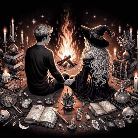 Witch Romance, Witch Pictures, Fantasy Witch, Witchy Wallpaper, Season Of The Witch, Dark Art Illustrations, Spells Witchcraft, Witch Aesthetic, Witch Art