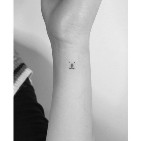 Minimalistic style polar bear birthmark cover up tattoo Simple Bear Tattoo, Community Tattoo, Think Tattoo, International Tattoo, Bear Tattoos, Bear Tattoo, Up Tattoo, Cover Up Tattoo, Minimalistic Style