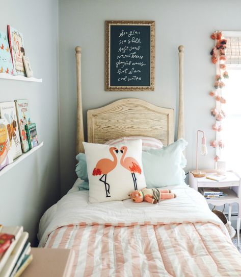 Little Girl gets a Bedroom - Nesting With Grace Girls Bedroom Design, Eclectic Accessories, Blush Pink Paint, Shared Girls Room, Nesting With Grace, Girls Bedroom Art, Eclectic Cottage, Girls Playroom, Warm Decor