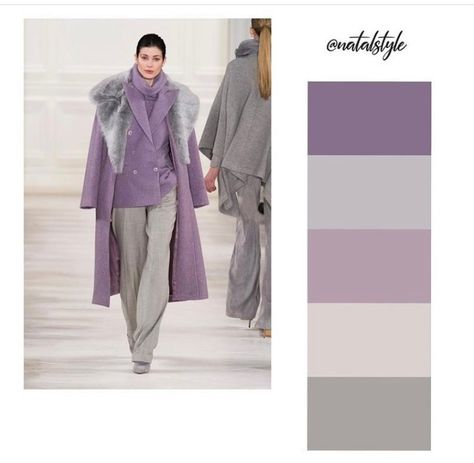 What To Wear With Lilac, Color Matching Clothes Women, Fashion Color Combos, Grey Color Combo, Burgundy Top Outfit, Outfit Color Combinations, Lilac Coat, Color Analysis Summer, Cold Fashion