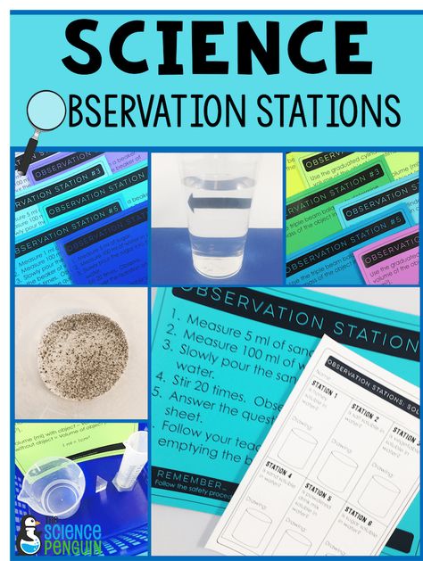 Science Observation Stations: Resources for 4th and 5th Grade |   These aligned, rigorous resources will allow your students to experience different scenarios they might encounter on a standardized test. Scientific Method Anchor Chart, Scientific Method Elementary, Scientific Method Middle School, Scientific Method Printable, Scientific Method Experiments, Scientific Method Activities, The Science Penguin, Scientific Method Worksheet, Science Penguin