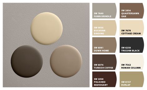 ColorSnap by Sherwin-Williams – ColorSnap by Eherda Latest Bed Design, Brown Paint Colors, Tan Paint, Color Combinations Paint, Rugs Bedroom, Farmhouse Paint Colors, Exterior House Paint Color Combinations, Farmhouse Paint, Paint Color Schemes