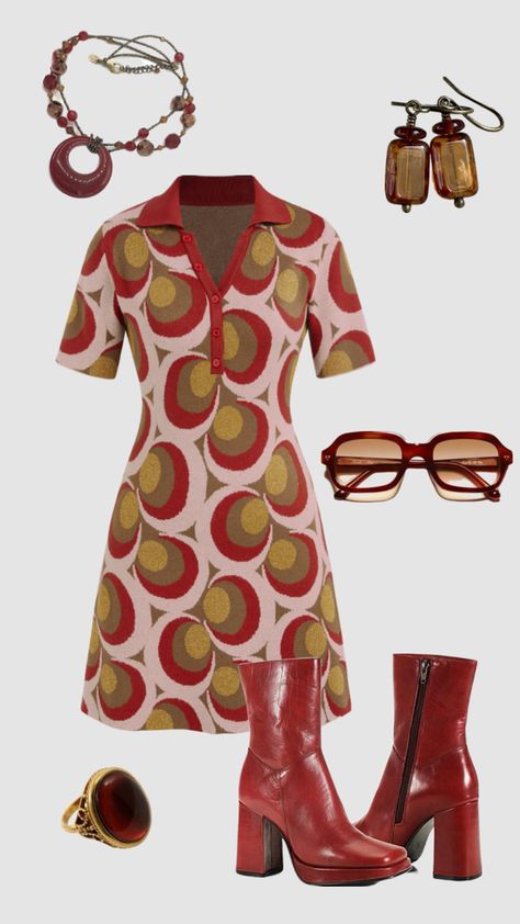 60s 70s inspired outfit #outfitinspo #vintage #retro #70s #60s Retro Outfits 60s, 60s Outfit, Outfits 60s, 70s Inspired Outfits, 60’s Fashion, Outfits 70s, Seventies Fashion, Vintage Wardrobe, Fashion Capsule