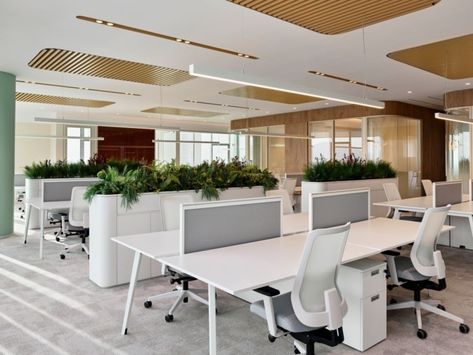 Confidential Client Offices - Istanbul | Office Snapshots Office Space Interior, Open Concept Office, Cabin Office, Acoustic Ceiling Panels, Davis Furniture, Open Space Office, Modern Office Interiors, Office Designs, Office Layout