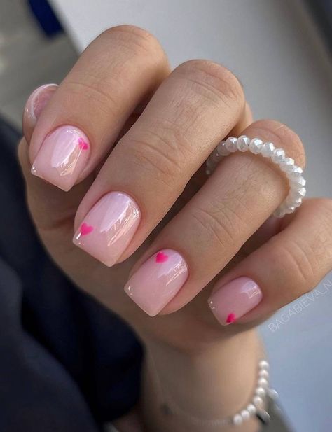 Valentine Nails Pink, Natural Nails Manicure, February Nails, Perfect Manicure, Nail Prep, Simple Gel Nails, Basic Nails, Short Square Acrylic Nails, Cute Gel Nails