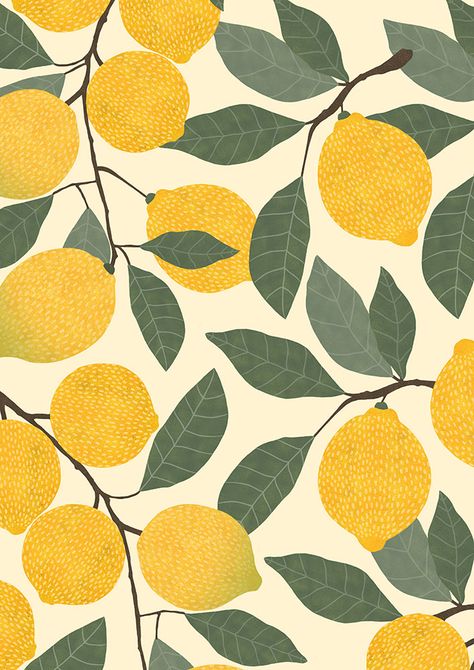 Lemon Patterns, 패턴 배경화면, Soyut Sanat Tabloları, Seni Cat Air, A Wallpaper, Art Et Illustration, Lemon Tree, Art And Illustration, Pattern Illustration