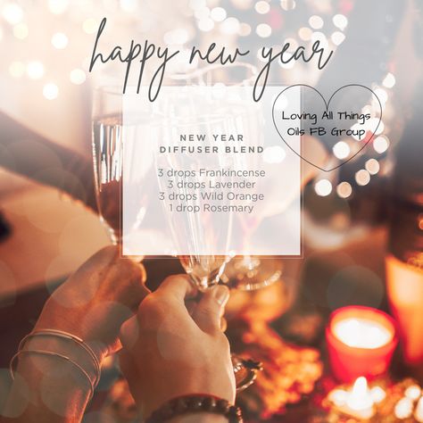 Healthy New Year, Happy New Year Love, Car Diffuser Essential Oils, Aromatherapy Recipes, Essential Oil Diffuser Blends Recipes, Essential Oil Diffuser Recipes, Oil Diffuser Recipes, Essential Oil Blends Recipes, Diffuser Blend