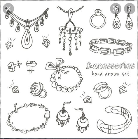 Accessories Sketch, Accessories Drawing, Accessories Design Sketch, Jewel Drawing, Website Design Inspiration Layout, Sketch Icon, Braid Accessories, Drawing Accessories, Hand Drawn Vector Illustrations