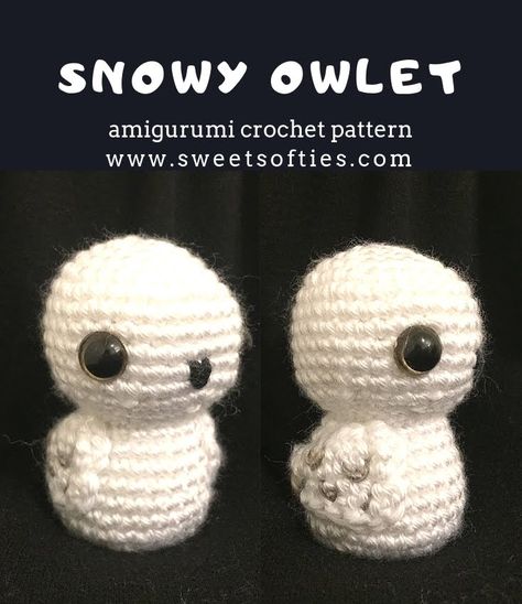 Amigurumi crochet pattern snowy owlet the baby snow owl pattern! Make a cute little Hedwig perfect gift for Harry Potter fans. Tags: #sweetsofties stuffed animal plush plushie woodland bird design Edwige Harry Potter, Harry Potter Crochet, Harry Potter Hedwig, Baby Snow, Baby In Snow, Snow Owl, Owl Pattern, Crochet For Beginners Blanket, Baby Owl