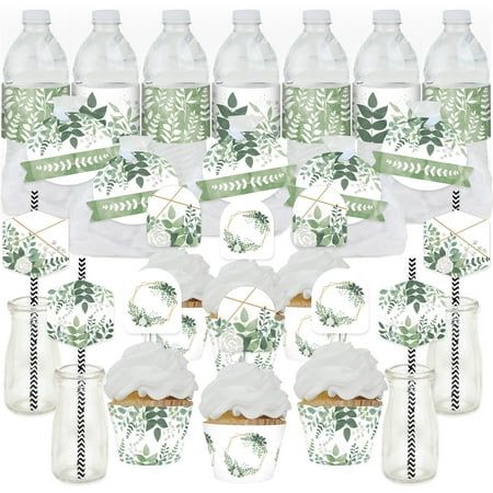 Greenery Party, Party Pack, Cupcake Party, Big Dot Of Happiness, Paper Straws, Clear Stickers, Paper Cutout, Small Vase, For Your Party