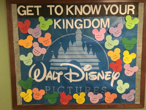 Disney Bulletin Boards, Disney Name, Ra Inspiration, Birthday Bulletin Board, Birthday Board Classroom, Senior Year Fun, Toddler Daycare, Disney Names, Classroom Boards