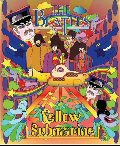 Yellow Submarine Art, The Yellow Submarine, Submarine Pictures, Beatles Artwork, Golden Slumbers, Submarine Movie, The Beatles Yellow Submarine, Beatles Cartoon, Beatles Yellow Submarine