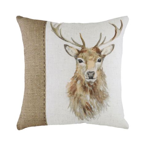 Stag Cushion, Animal Cushions, Cushion Cover Designs, Linen Armchair, Bolster Cushions, Printed Cushion Covers, Printed Cushions, Linen Cushion, Cushion Design