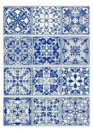 Lisbon Geometric Azulejo Tile Vector Pattern, Portuguese or Spanish Retro Old Tiles Mosaic, Mediterranean Seamless Navy Blue Desig Stock Illustration - Illustration of ornate, home: 130179397 Tiles Illustration, Spanish Pattern, Old Tiles, Indigo Textiles, Tiles Mosaic, Mosaic Tile Art, Ceramic Bathroom, Traditional Tile, Spanish Tile