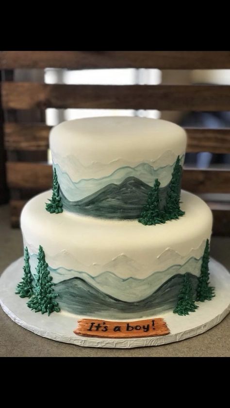 Adventure Themed Cake, Woodsy Baby Shower Cake, Let The Adventure Begin Baby Shower Cake, Woodsy Cupcakes, Adventure Awaits Baby Shower Cake, Adventure Baby Shower Cake, National Park Themed Baby Shower Ideas, Outdoorsy Baby Shower Ideas, Adventure Awaits Cake